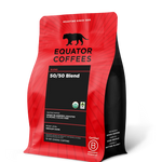 50-50 Blend Coffee | Certified Fair Trade Organic Coffee | Half Caf Coffee | Half Caffeinated Coffee | 12oz Bag of Whole Bean Coffee | Equator Coffees