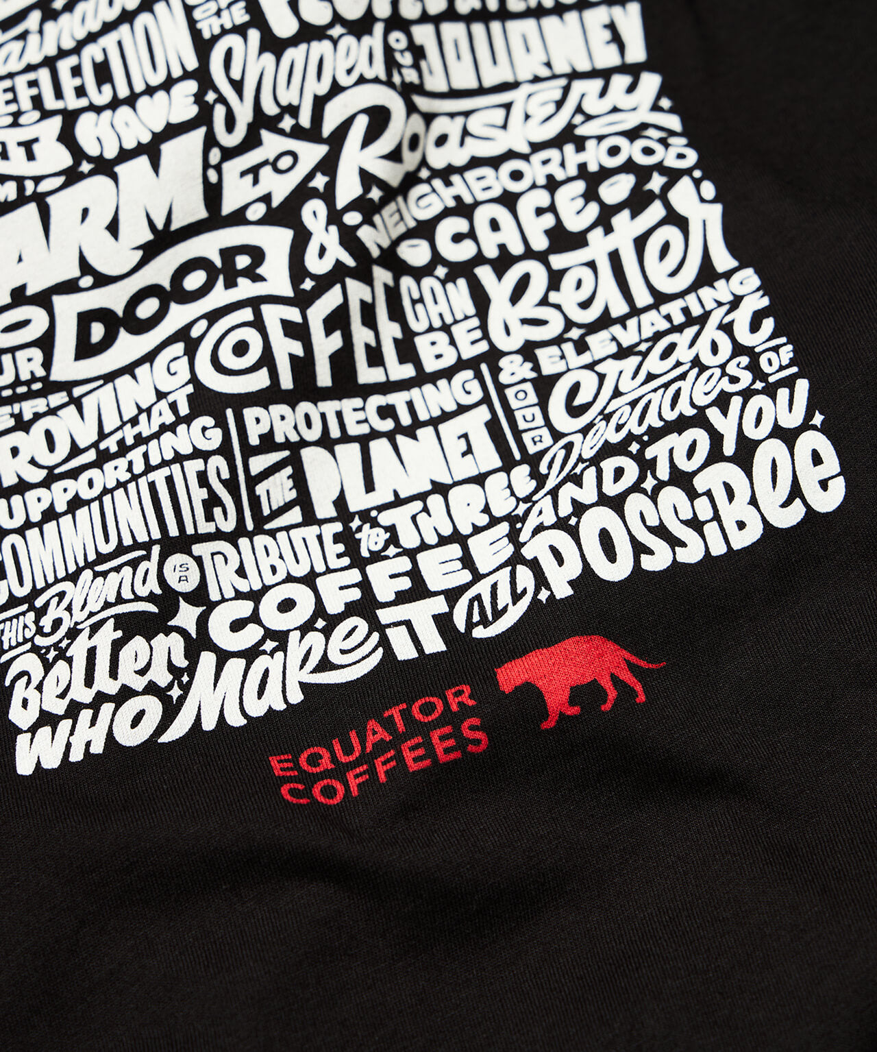 Equator Anniversary Unisex T-Shirt | Design on Back of Shirt | Equator Coffees