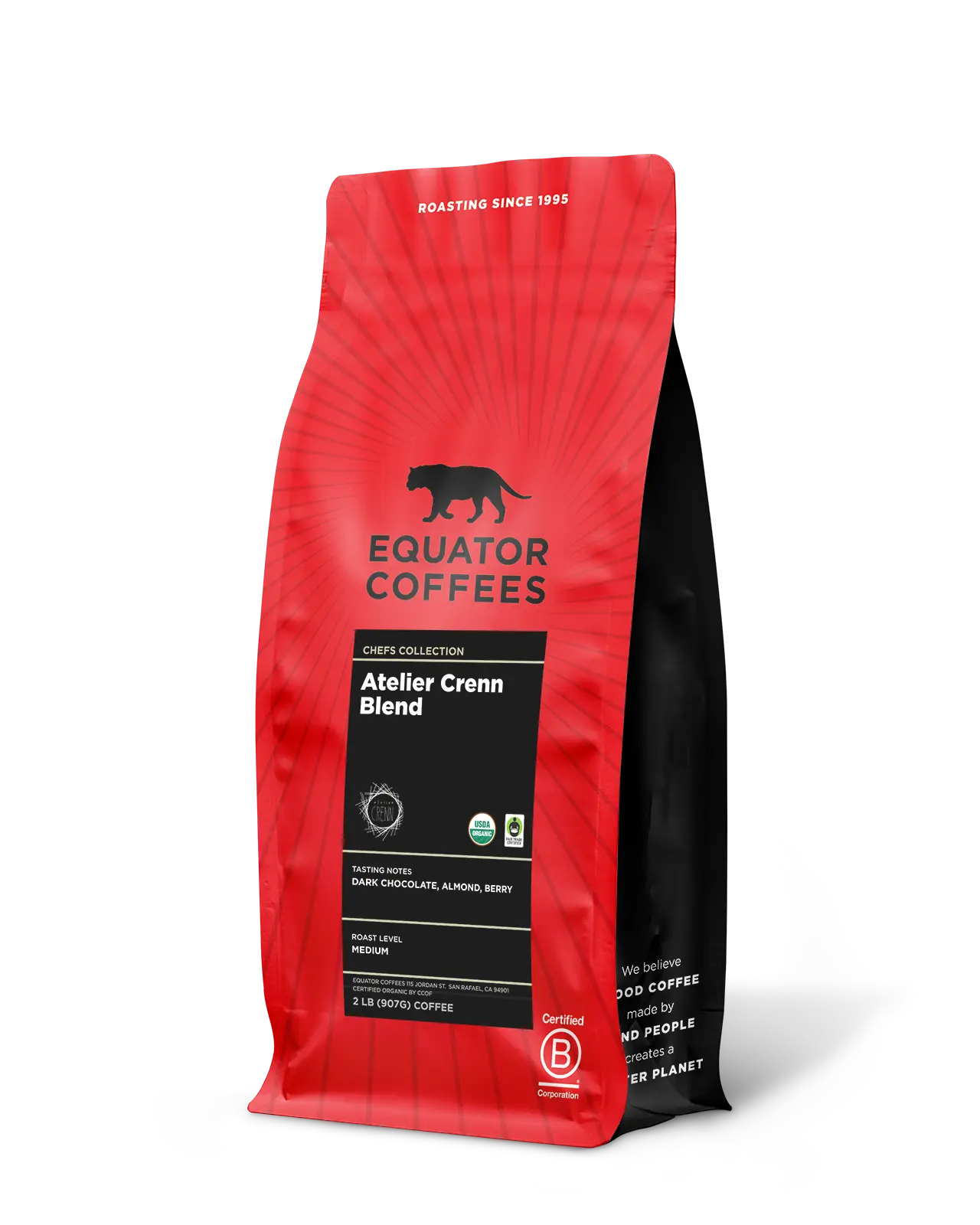 Atelier Crenn Blend | Michelin Star Coffee | Certified Organic Coffee | 2lb Bag of Whole Bean Coffee | Equator Coffees