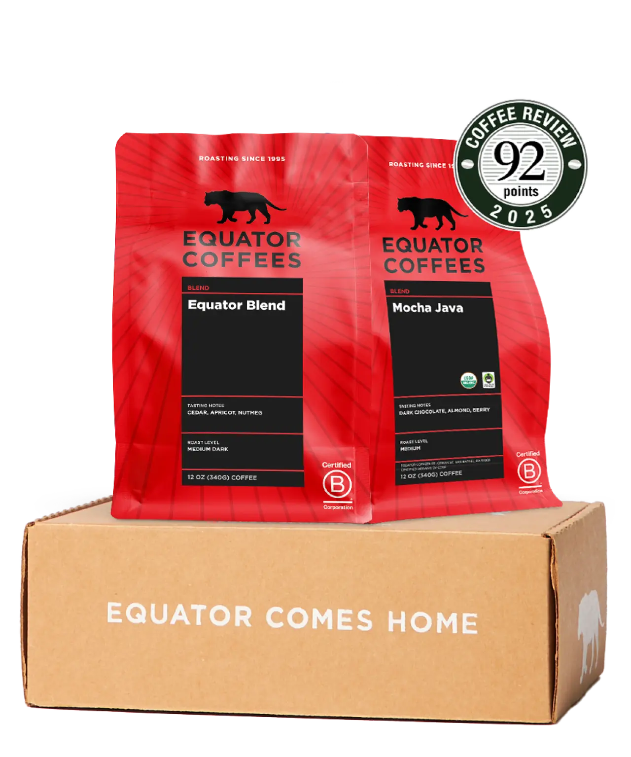 Bestseller Coffee Set | Best Equator Coffees | Two 12oz Bags of Whole Bean Coffee | Equator Coffees