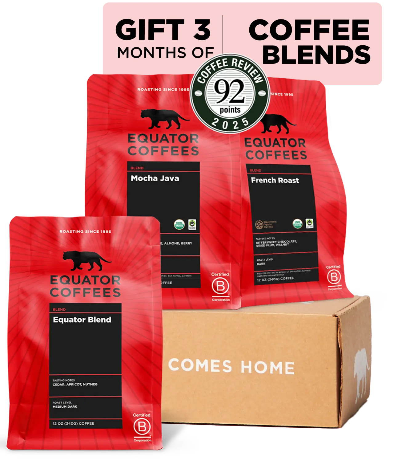 Coffee Blend Subscription Gift | Gift Medium Roast Coffee | Equator Coffees