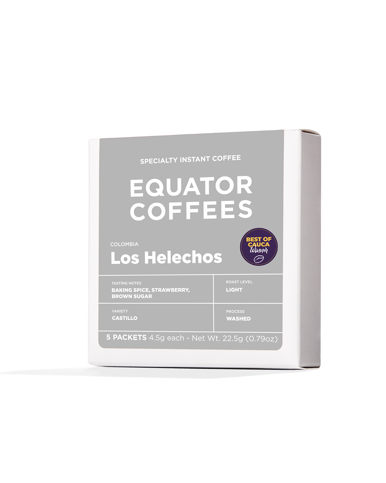 Colombia Los Helechos Specialty Instant Coffee | 5 count box of instant coffee | Equator Coffees