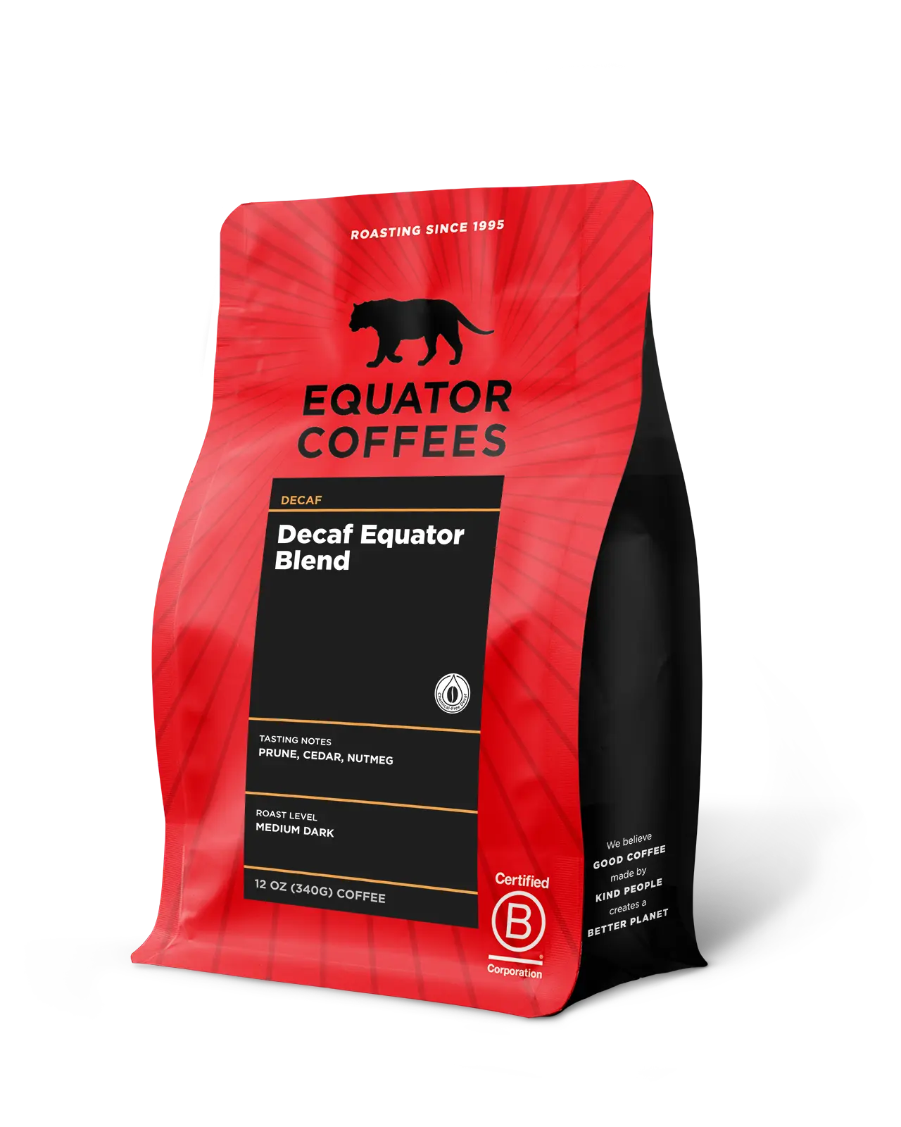 Decaf Equator Blend | Chemical-Free Decaf Coffee Blend | 12oz Bag of Whole Bean Coffee | Equator Coffees