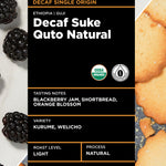 Decaf Ethiopia Suke Quto Natural | Light roast single origin coffee | Equator Coffees