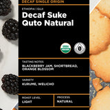 Decaf Ethiopia Suke Quto Natural | Light roast single origin coffee | Equator Coffees