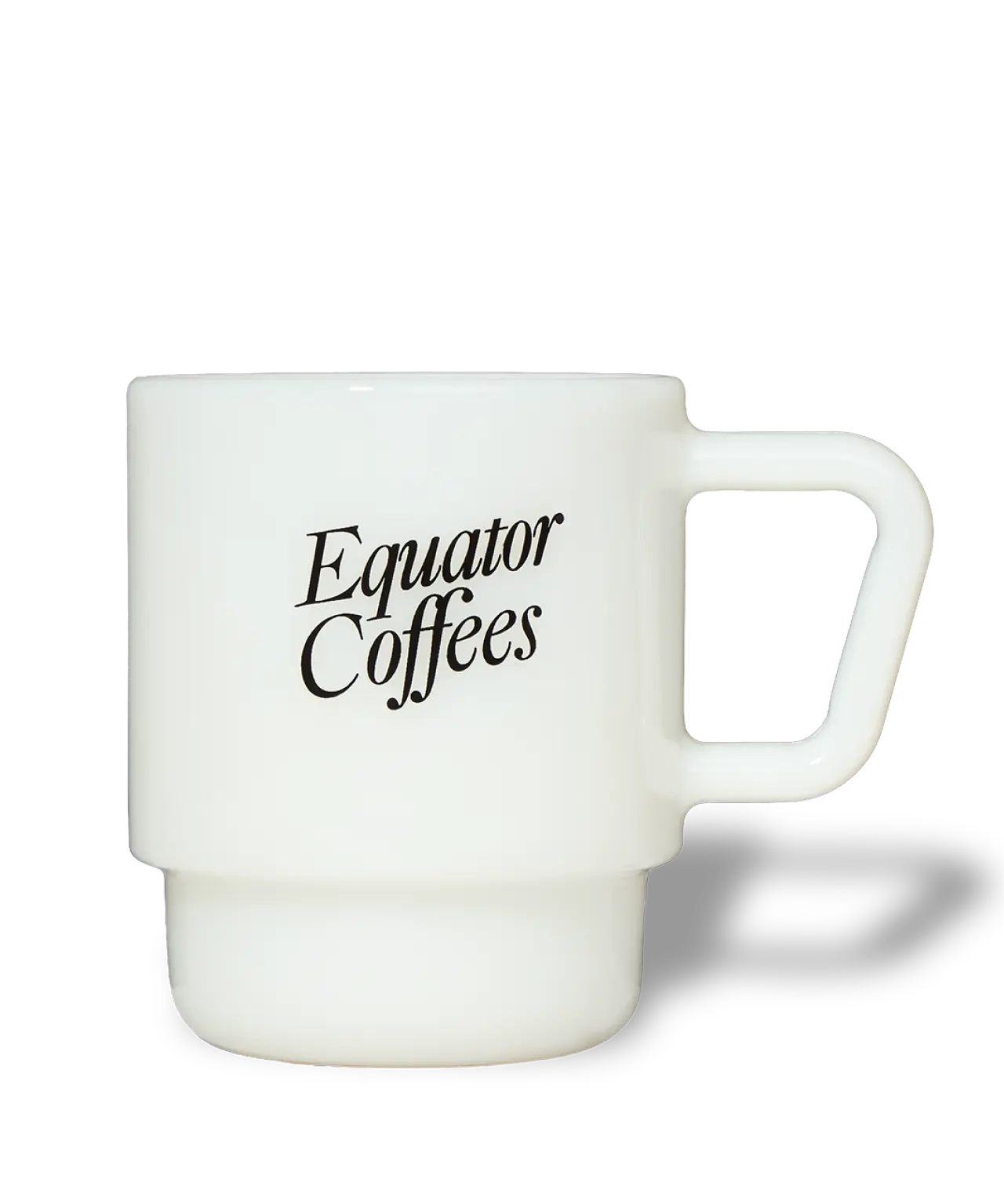 Equator Retro Milk Glass 8oz | Front of Mug | Equator Coffees
