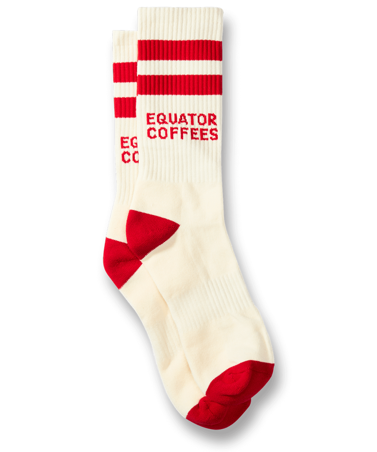 Equator Tiger Performance Socks in Retro White and Red | Equator Coffees