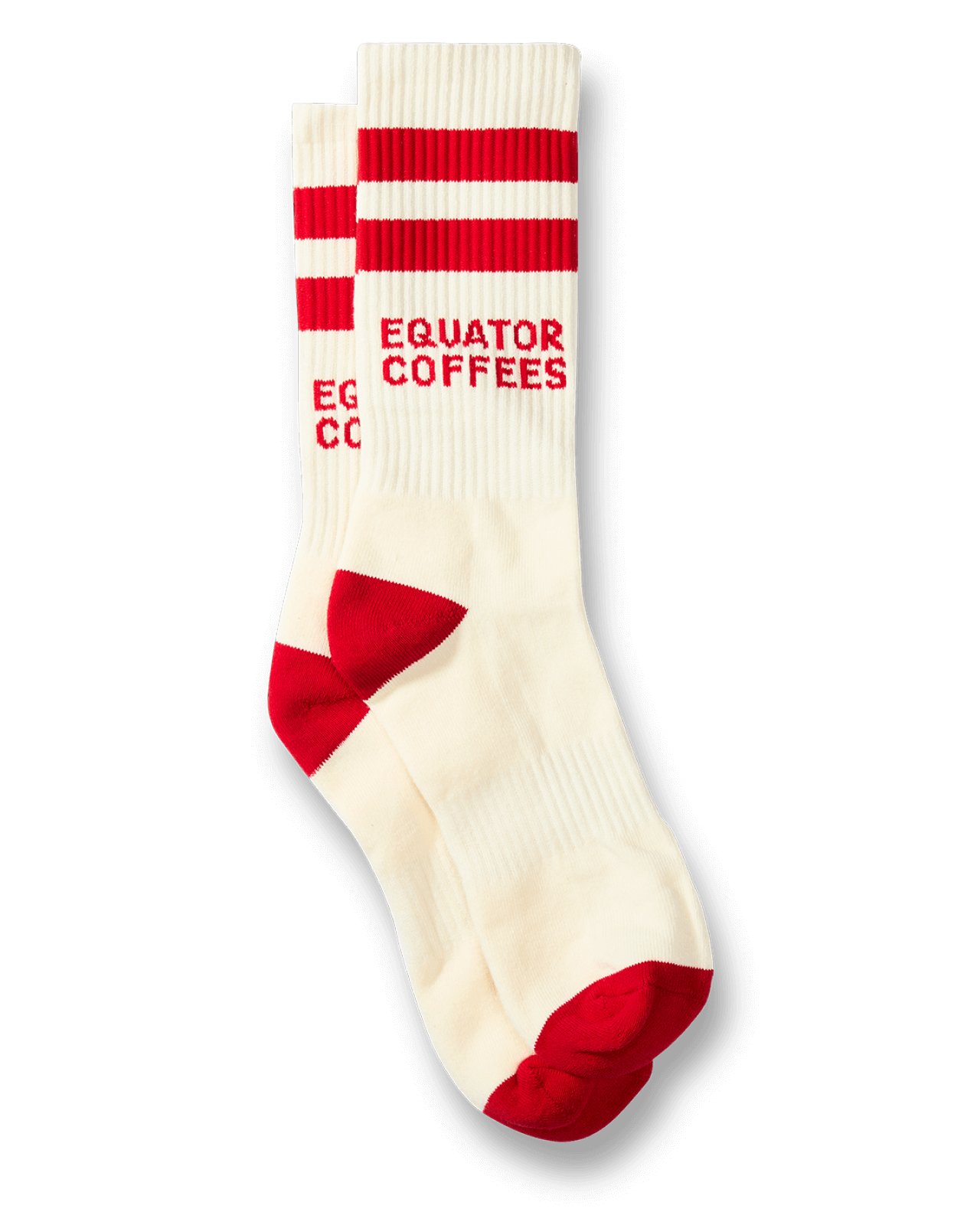Equator Tiger Performance Socks in Retro White and Red | Equator Coffees