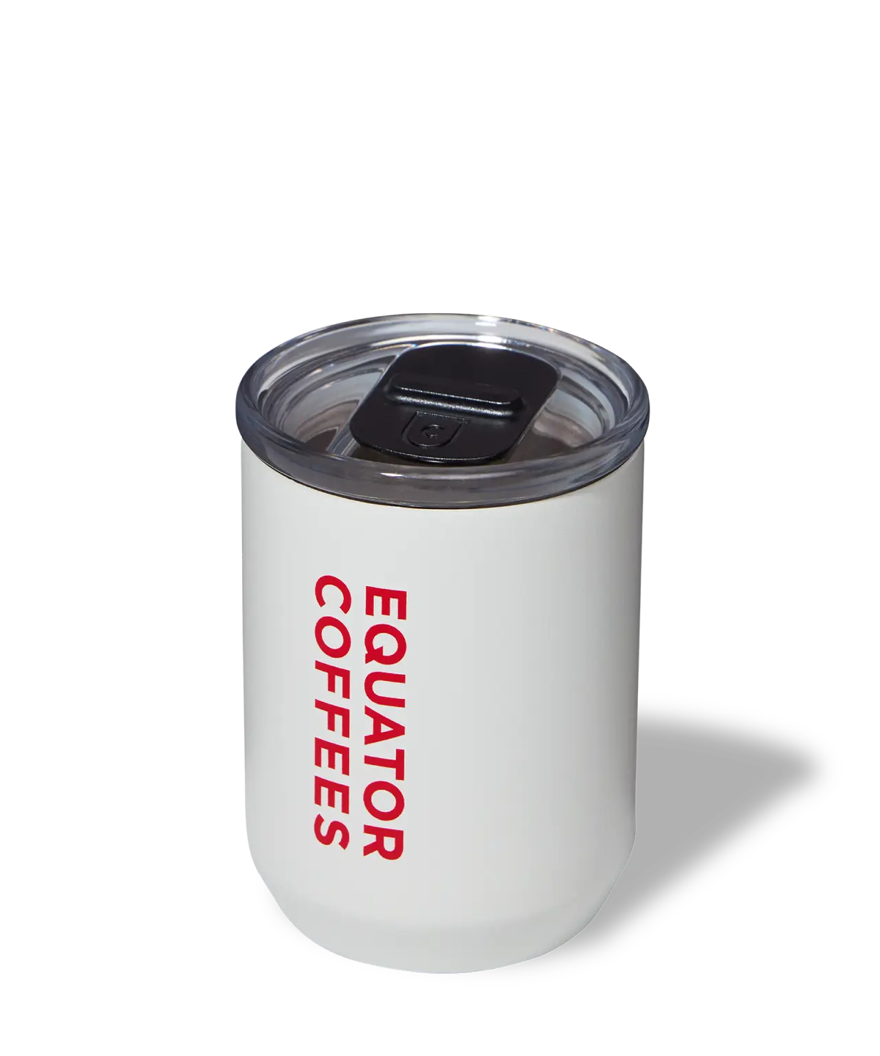 Equator White Coffee Tumbler 8oz | Left Side of Tumbler | Equator Coffees