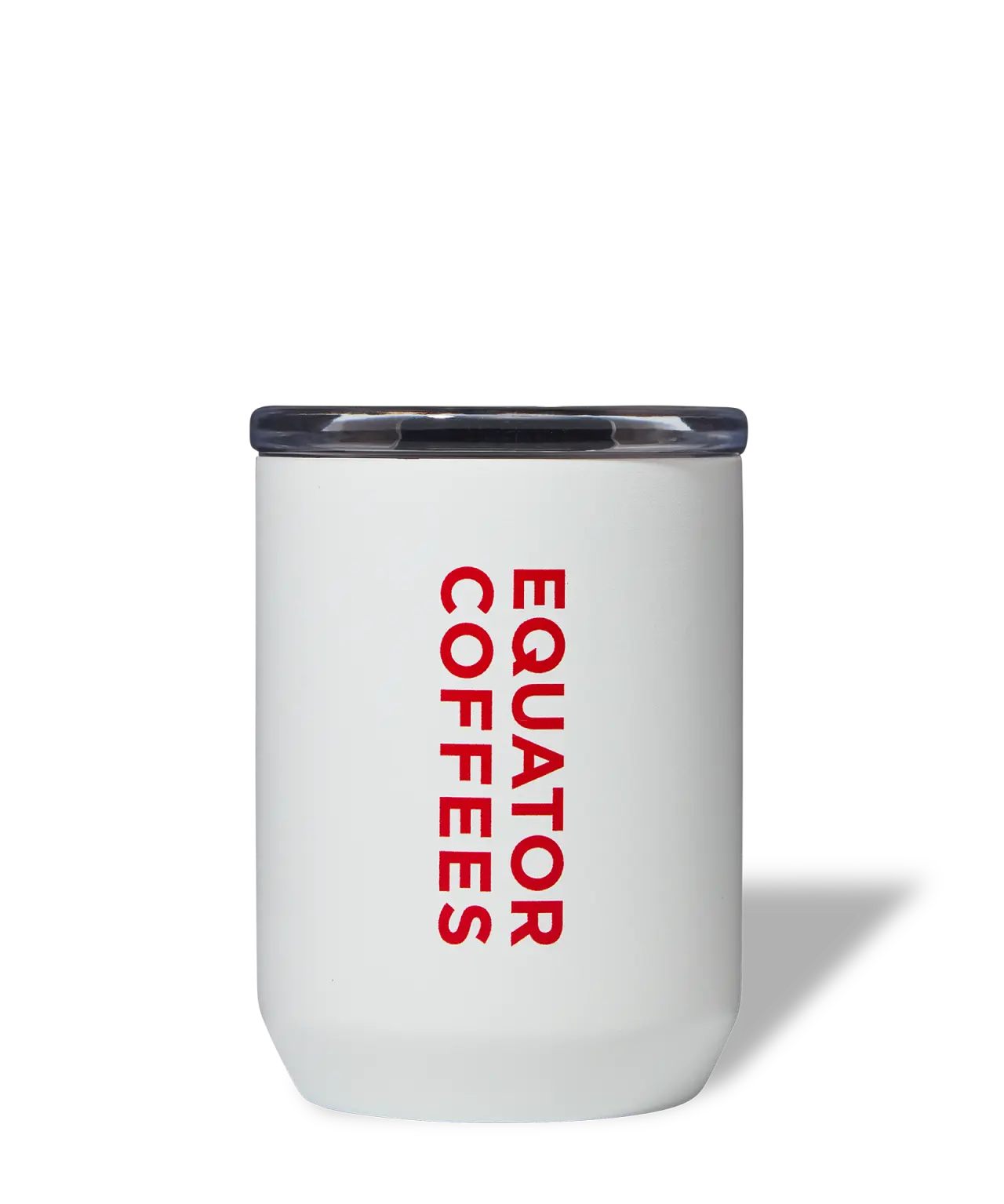 Equator White Coffee Tumbler 8oz | Front of Tumbler | Equator Coffees